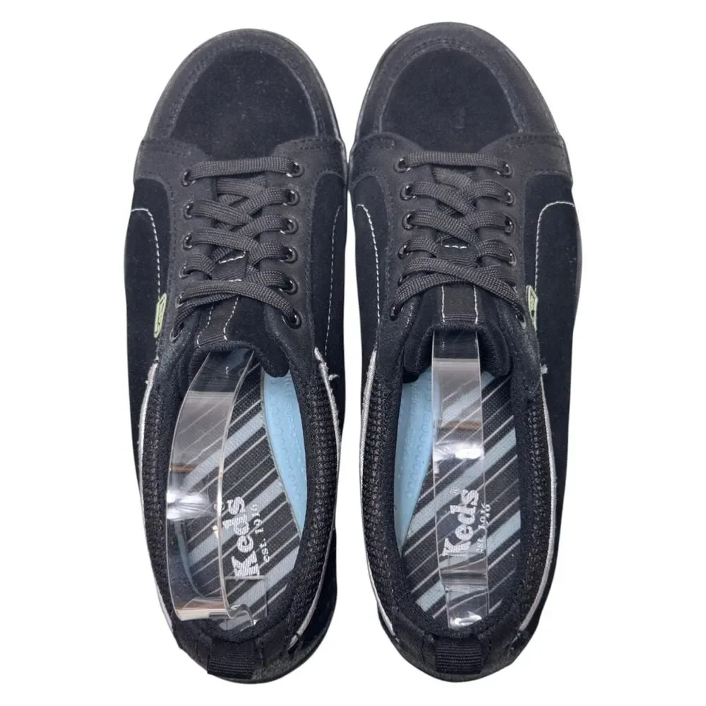 Keds Champion WH2774M Womens 7.5 Black Canvas Lace Up Low Top Sneakers Shoes